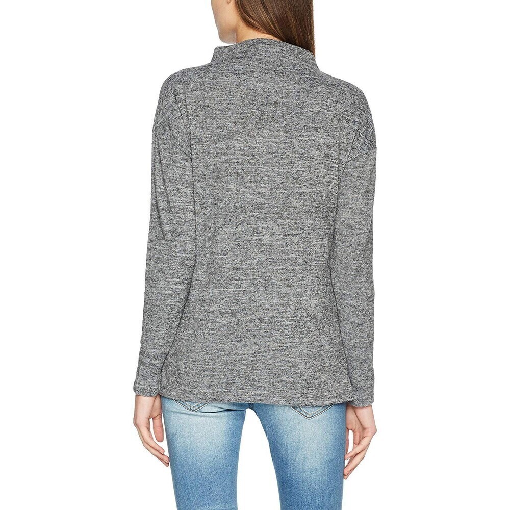 ICHI Women's Linea High Neck Long Sleeve Sweater In Grey Melange Size S - Picture 3 of 3